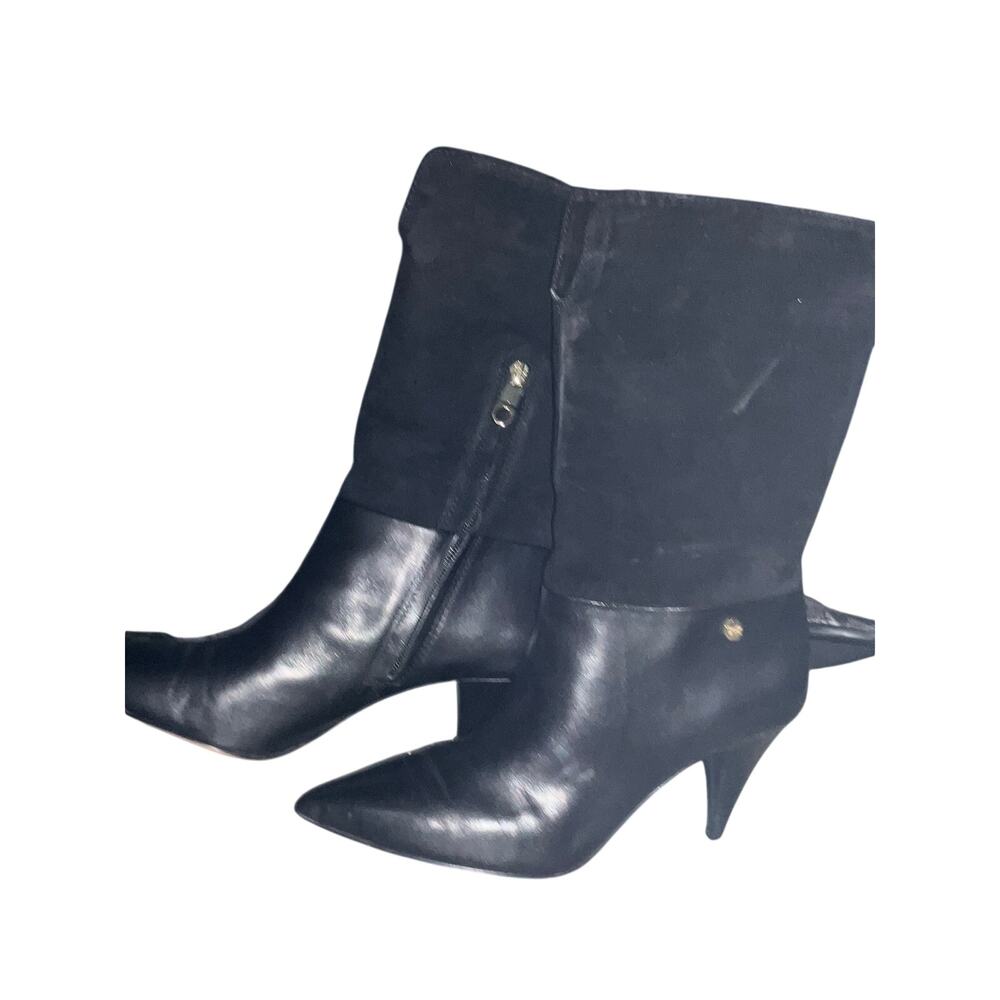 Louise et Cie Winslow Office Siren Cone Heel Pointed Mid Boots Black EUC 8.5